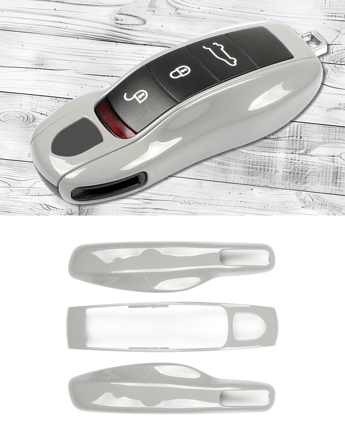 

Чехол для ключа-брелока Porsche Macan Cayenne 718, Аксессуары для Porsche Cayman Panamera 911 Boxster, Брелок, Чехол-брелок (Субгрей) S