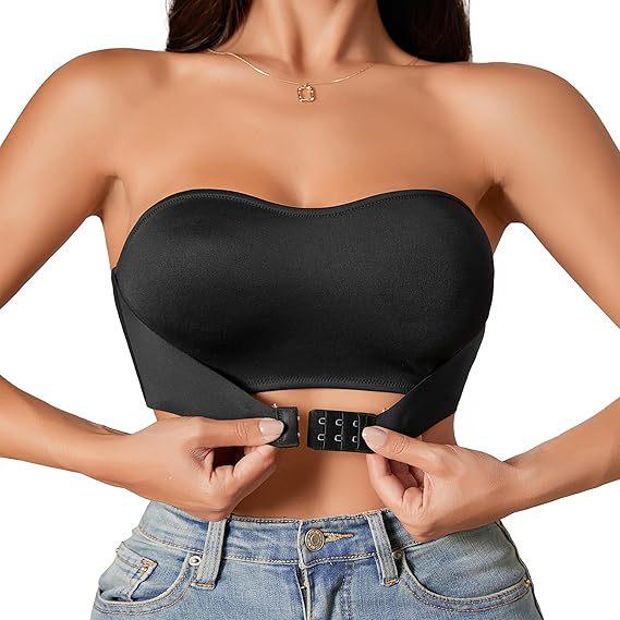 European & American Strapless Non-slip Lift Bustier: Lightweight, Breathable, Side Support, Beautiful Back Design for Small Chest
