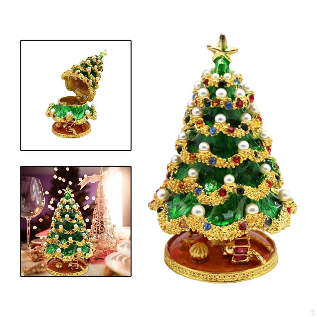 Handbemalter Weihnachtsbaum Schmuck Schatulle Schmuckstück Ornamente Skulptur Emaille Handwerk Haushaltswaren Legierung