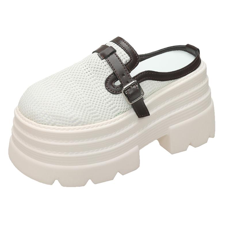 Fashion 10CM Women High Heels Chunky Sneakers New Summer Females Buckle Platform Slippers Wedge Sandals Slides Shoes Zandalias De Mujer