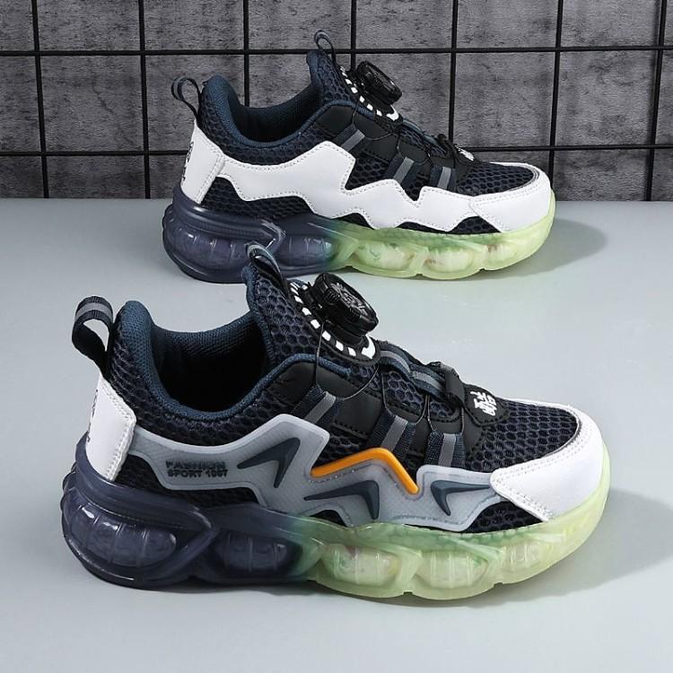 Boy's Hollow Running Shoes - Children's Single Shoes with Ventilation for Sports Use