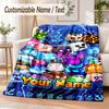 Blox Fruits Custom Name Flannel Throw Blanket Soft Warm for Sofa Bed Indoor Home Use