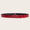 Punk Style Pu Leather Belt With Star Decor And Snap Fastener For Adults Teens