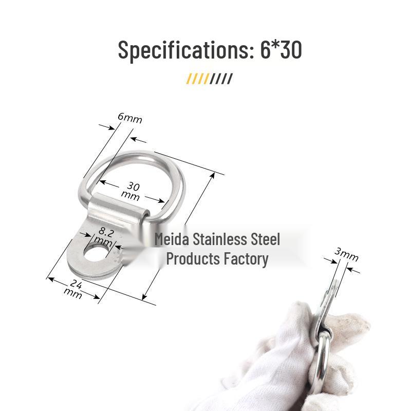 304 Stainless Steel Triangle, D-Ring, and Square Ring Buckle Hook for Truck Trailer Straps
