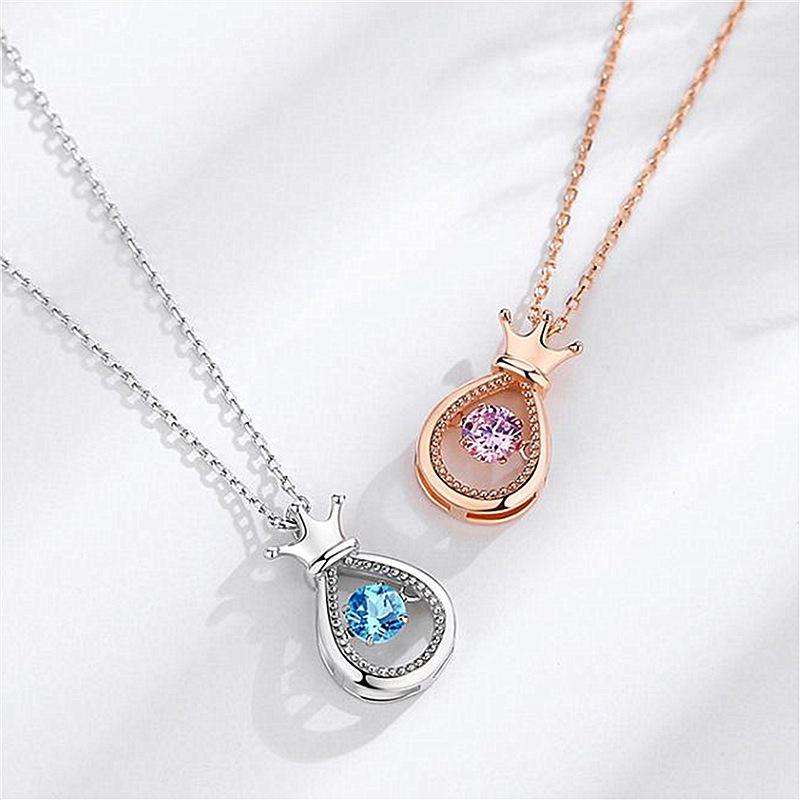 

Ожерелье с каплями воды в форме короны, элегантная цепочка для ключицы, простая подвеска в форме бутылки с водой в форме короны