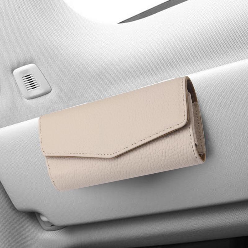 Sunglass Holders For Car Sun Visor Eyeglasses Hanger Auto Interior Accessories PU Leather Car Sunglasses & Glasses Holder Visor
