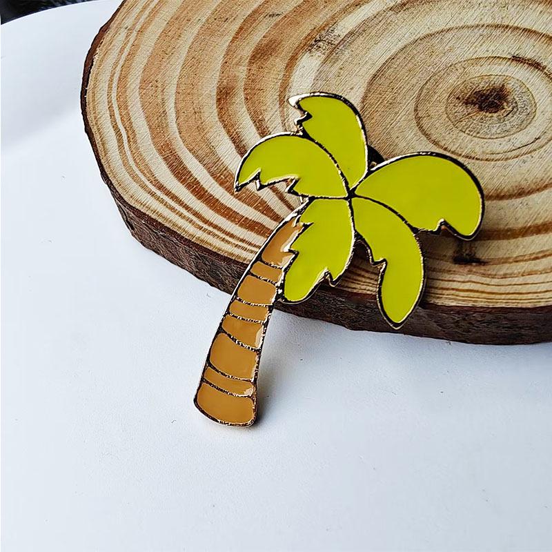 European & American Summer-Style Coconut Tree Brooch Pin