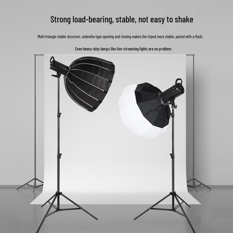 Suporte de Luz para Fotografia Ajustável de 2,8m com Suporte de Mola para Softbox e Flash