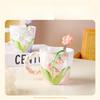 Hand Painted Underglaze Colored Ceramic Mug for Girls Office and Home Water Cup Girl Cup Coffee Cup