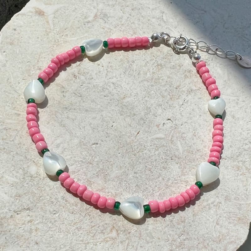 KIETIMOOR Pink Moor Bracelet Silver Pink Mother-of-Pearl Bracelet (Silver925)