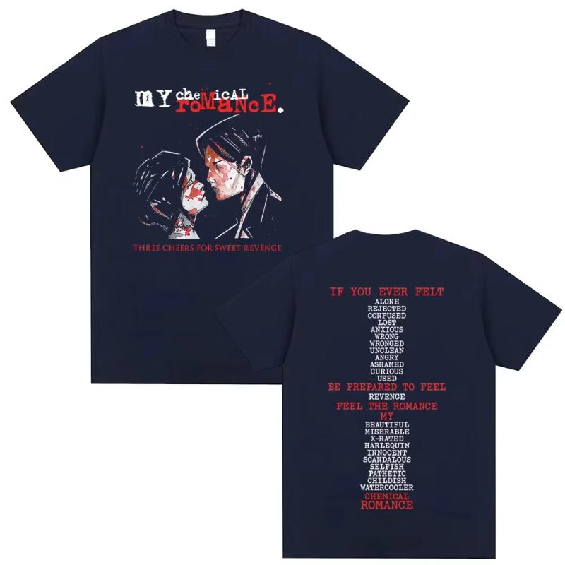 Famous My Chemical Romance Band Three Cheers for Sweet Revenge T-shirts Men Women Rock Punk Emo Retro Tshirt Male Fashion Tops