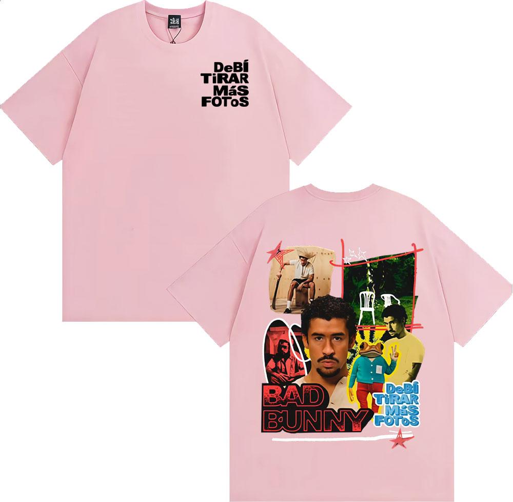 Rapper Bad Bunny Debi Tirar Mas Fotos DTMF Album Tshirts Men Women Fashion Retro Short Sleeve T Shirt 100 Cotton Loose Tshirt