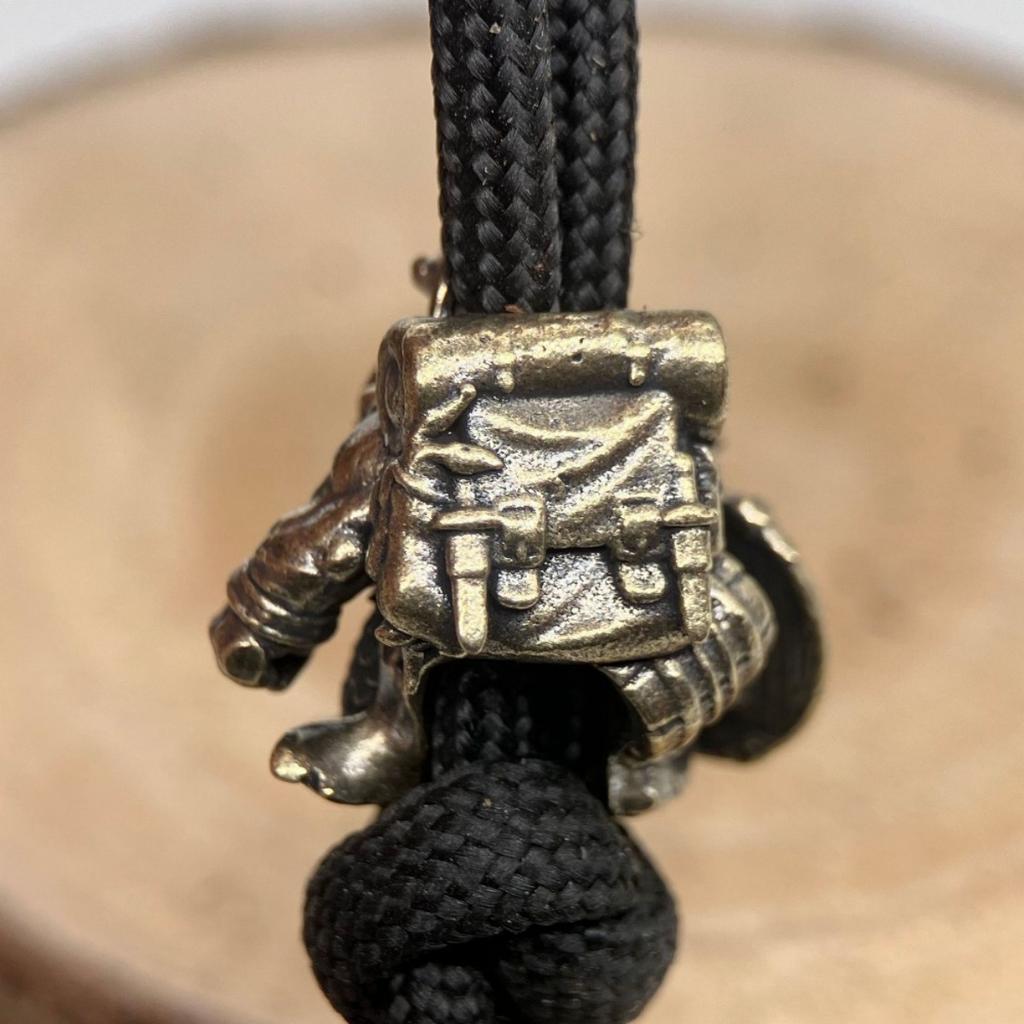 Dwarf Soldier Goblin Brass Knife Beads EDC DIY Woven Bracelets Lanyard Pendant Accessories Men Outdoor Tool Hangings Charms