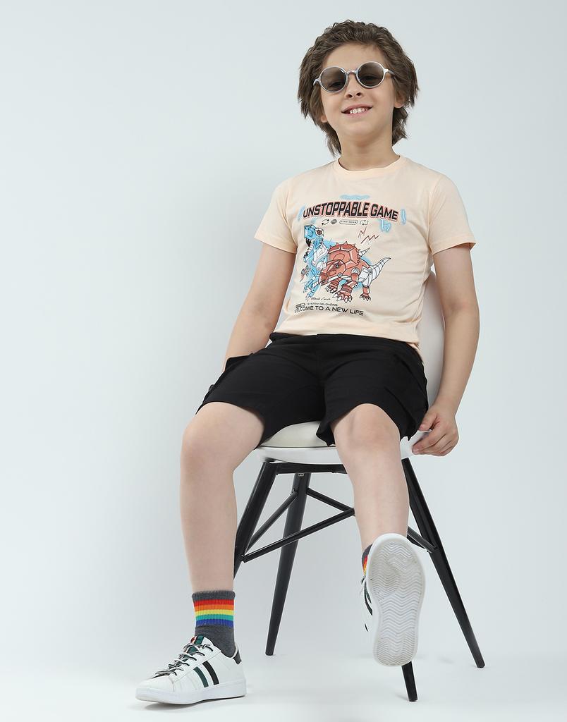 Boy's Regular Fit Printed T-Shirt | Half Sleeve | Round Neck | Casual Wear T Shirt for Boy's