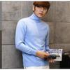 Men S Solid Color High Neck Knitted Pullover Sweater