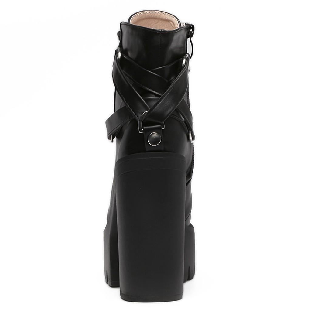 Fashion Lady  Shoe Soft Leather Platform Shoe Party  Boot High Heels