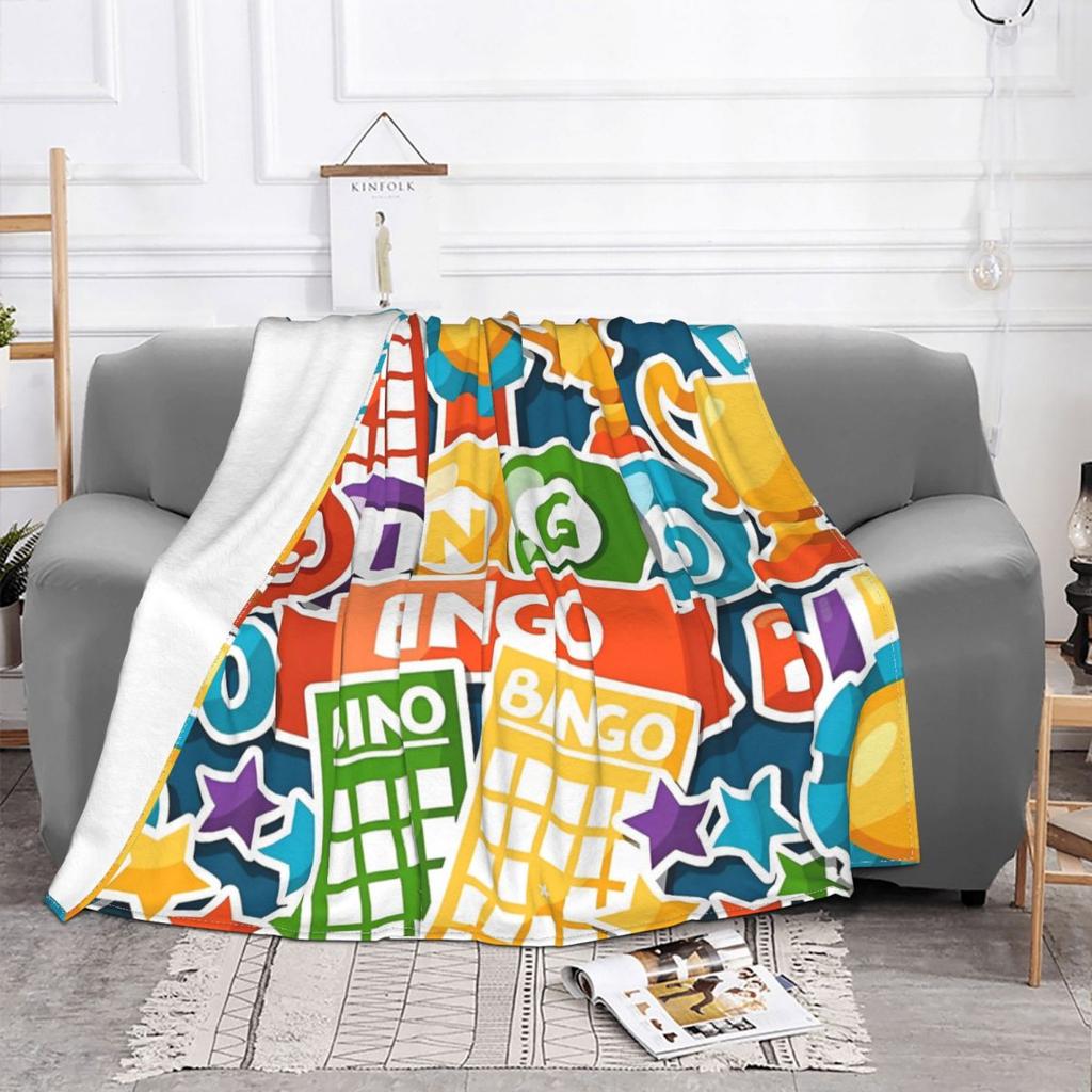 Coperte Divertenti per Gioco del Bingo Stampa in Pile Traspiranti Leggere Coperte da Lancio per Letto Copriletto da Esterno