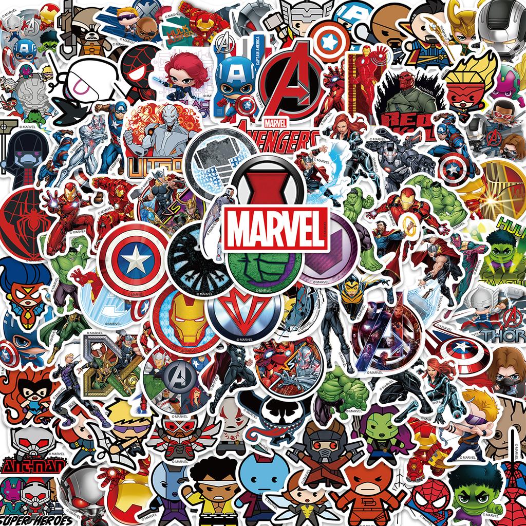 50 100PCS Marvel The Avengers Scrapbook Stickers DIY Diary Laptop Luggage Skateboard Graffiti Decal Fun Stylish Classic Toys
