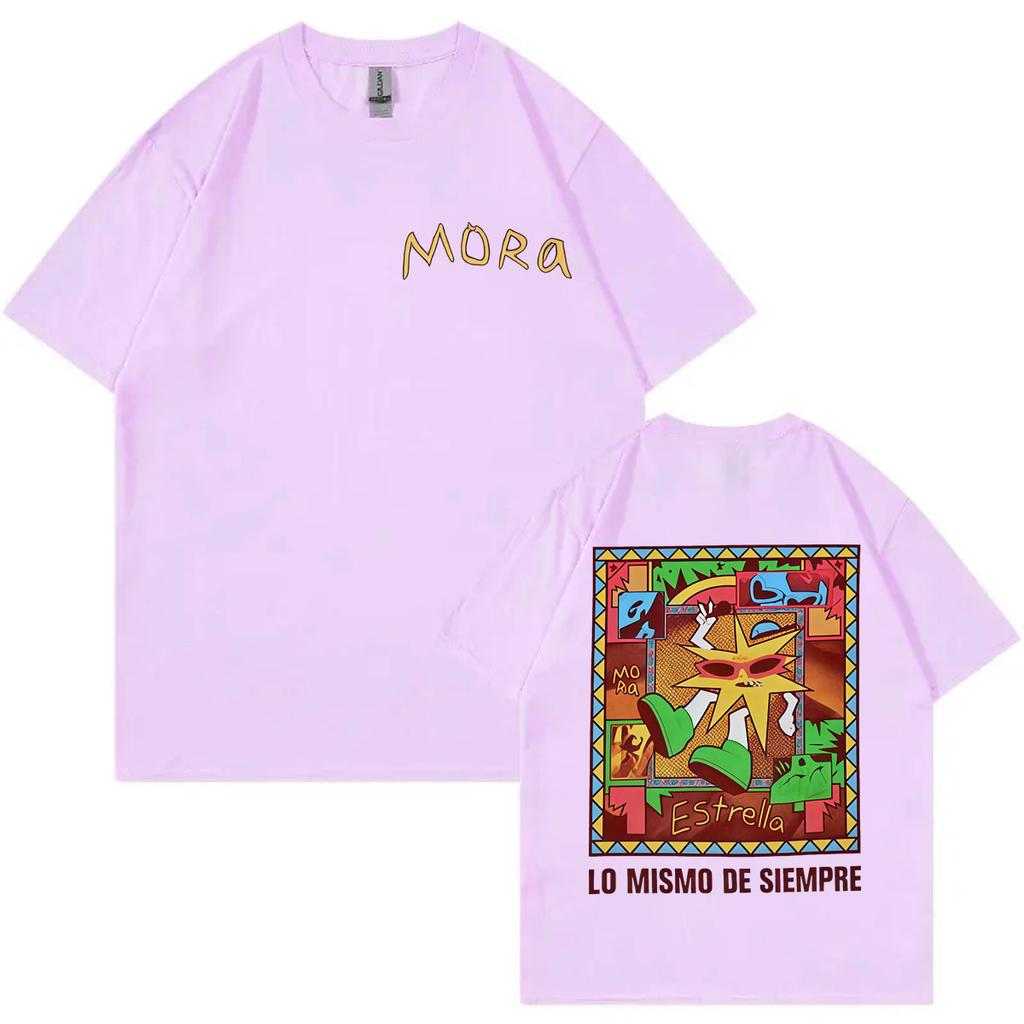 Tops Singer Mora Lo Mismo De Siempre 2025 New Album TShirt Vintage Rock Short Sleeve T Shirts Men Women Fashion Y2k TShirts