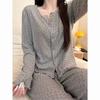 Retro Full Print Sweet Floral Pajamas Women's Summer Cardigan New Loose Loungewear Set Long Sleeve Spot