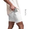 Men's Summer Muscle Size Shorts Simple Leisure Quick-Drying Shorts Exercise Loose Belt Bile Blue Ball Shorts Fitness Stretch 5" Shorts