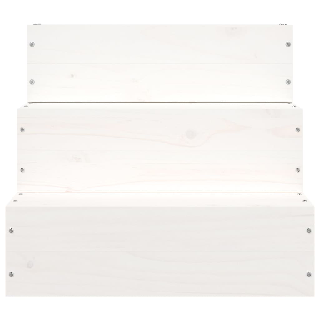 Vidaxl Pet Stairs, White, 40X37.5X35 Cm, Solid Pine Wood