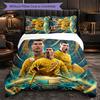 Cristiano Ronaldo Pattern 3 Pieces Bedding Set Soft Microfiber Duvet Cover with Pillow Cases for Bedroom