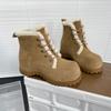 Hässlich süße dicke Kopf-Reißverschluss-Kurzstiefel Damen Winter Martin Stiefel Plüsch warm und frostschutzmittel Retro Schnürstiefel flauschige Stiefel