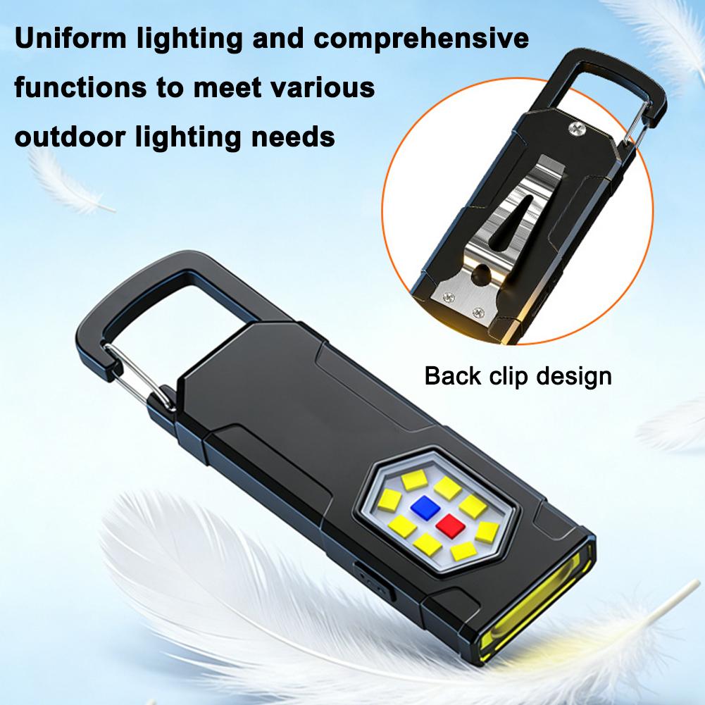 Multi Functional Portable Light Warning Outdoor Emergency LED Lighting Flashlight Super Bright Mini Keychain Light