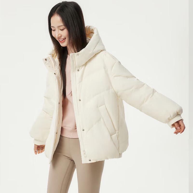 

Tanboer Women s Loose Fit Hooded Short Down Jacket One Size