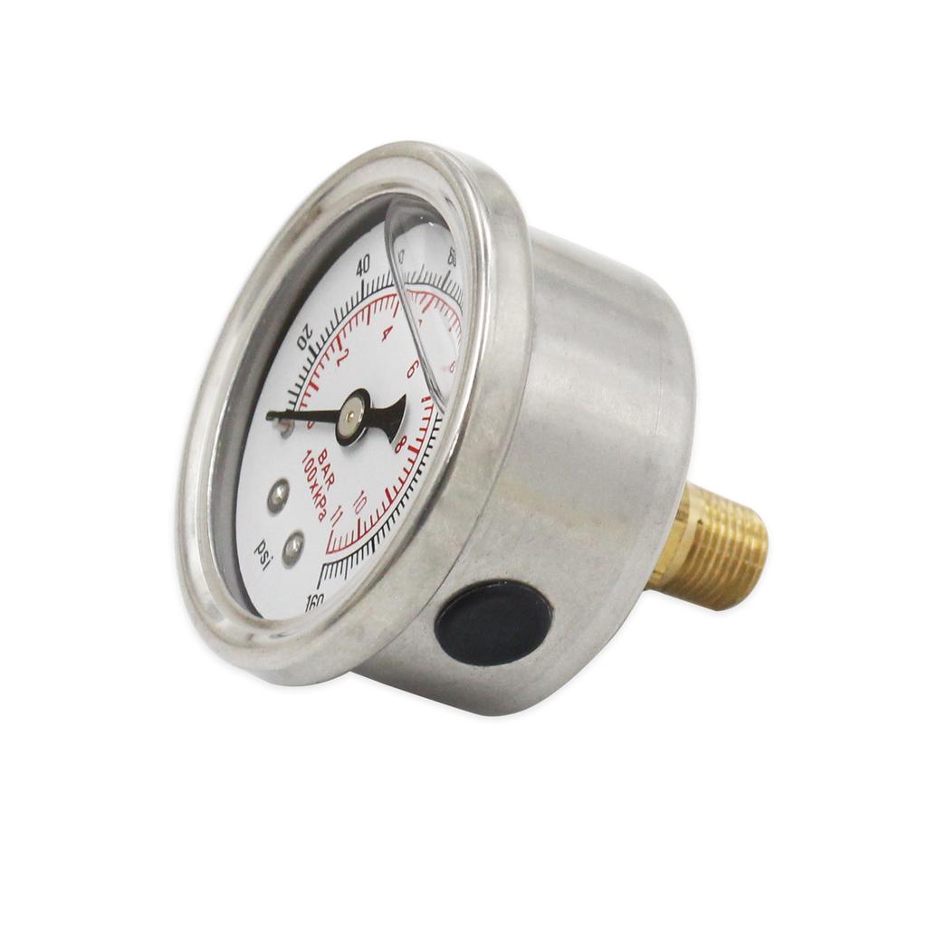 Oil Press Gauge for Auto Liquid Liquid 0-160 Psi 1/8 NPT Tester Monitoring System Fuel Pressure Gauge Meter Universal
