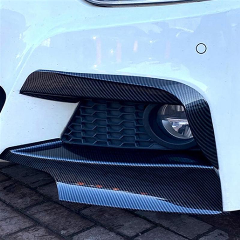 1Pair Car Front Bumper Fangs Trim Lid Cover Decoration Parts For 3-Series F30 F31 M Pack 2013- Carbon Fiber Pattern-A87Q