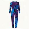 Female Long Sleeve Loose Blouse And Elastic Waist Straight Pants Two Piece Set For Casual Daily Life