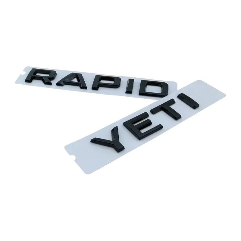 1PC ABS Car Rear Emblem Trunk Badge Sticker for Octavia Kodiaq Karoq Superb Rapid Fabia Kamiq Yeti 4x4 Letter Logo Accessories