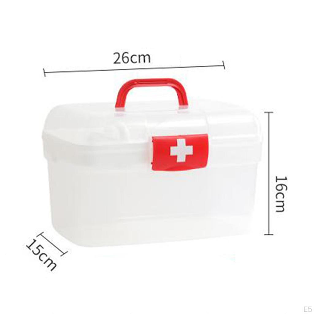 First Aid Case Storage Box Multi Purpose 2 Layer Dustproof Container for Hiking