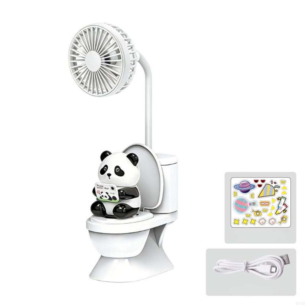 

with Quiet Motor USB Rechargeable Desk Fan Funny Cooling Fan for 5V14500mAh Indoor Outdoor Use Style 2 White