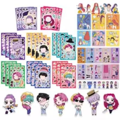 Huntri/x Demœ Hunters Stickers DIY Dress Up Art Craft Kits Dress Up Sticker Books Clothes Changing Book Birthday Christmas Gift