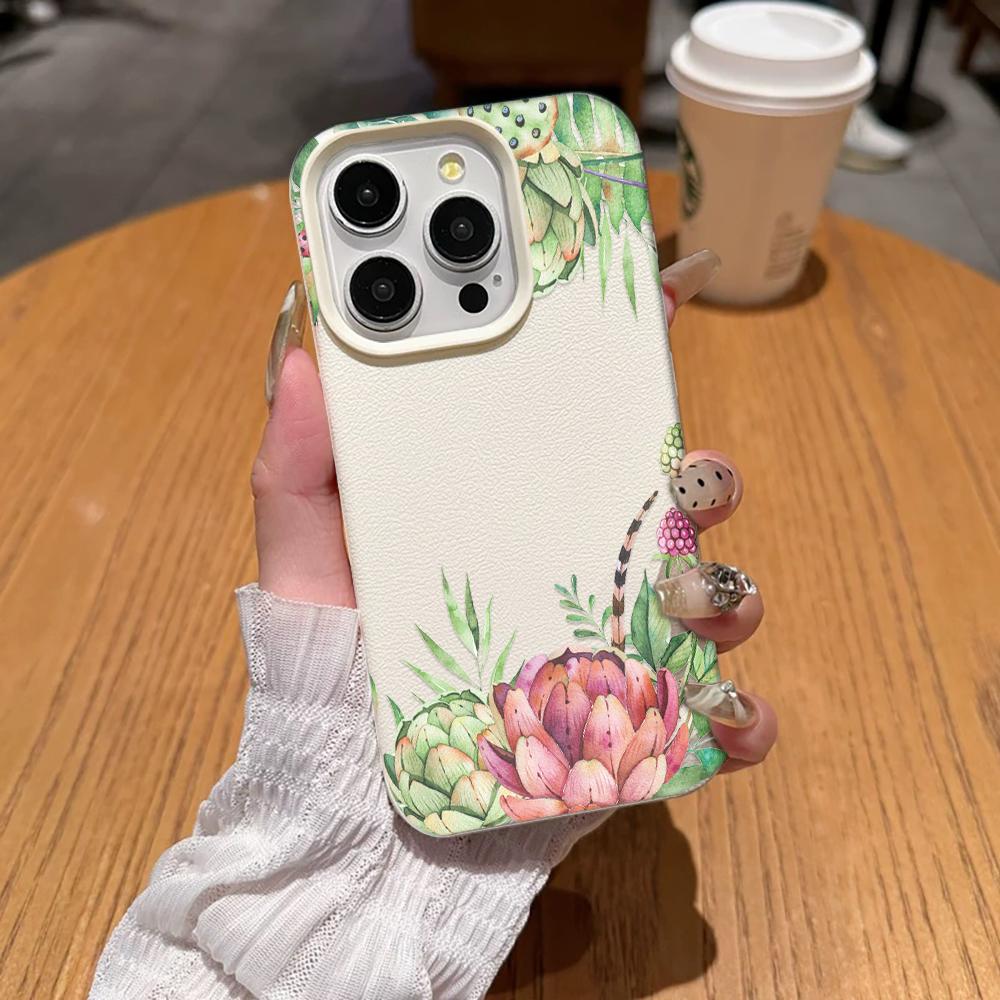 

Vintage Floral Phone Case For Iphone 17 16 Plus 15 Pro Max 11 13 12 14 17E 16E Thin Shockproof Bumper Cover Fundas iphone 11 белый
