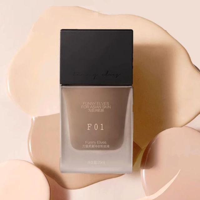 Funny Elves - Matte Velvet Liquid Foundation - 3 Colors #F01 Ivory - 25ml
