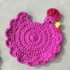 Crochet Hen Coaster, Handmade Chicken Shape Knitted Mat for Coffee Cup, Cute Kitchen Countertop Bar Accessory