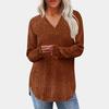 Women's Fashion Loose-Fit Long-Sleeved Knitted T-Shirt In Solid Colour Top