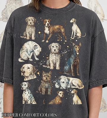 Vintage Dog 90s Graphic Style Comfort Colors® Tshirt, Retro Puppy Lover Sketch Faded T-Shirt, K9 Y2k Streetwear, 2000s Pet Mom Gift