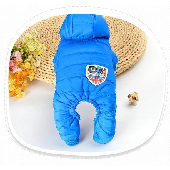 Winter Jumpsuit for Dogs Four Legs Warm Pet Dog Clothes for Small Dogs Thick Inside Overalls for Chihuahua Bulldog XS-XL