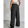 Women's Trousers Japanese and Korean Casual High Waist Color Matching Simple Drape Striped Straight Trousers Wide Legs