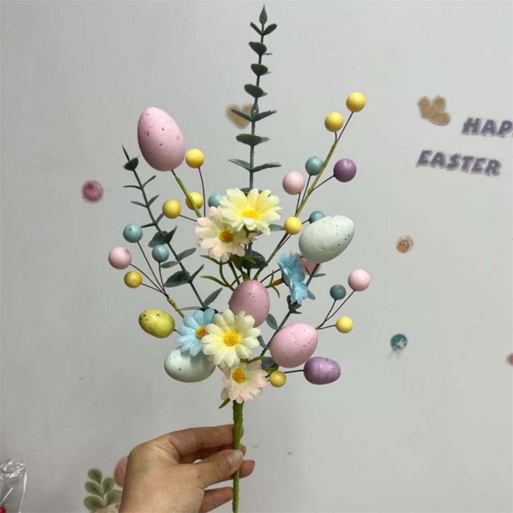 Ostereier Baumast Osterdeko Künstliche Pflanze DIY Bunte Schaumstoffeier Sträuße Blume Ostergestecke Astdekorationen
