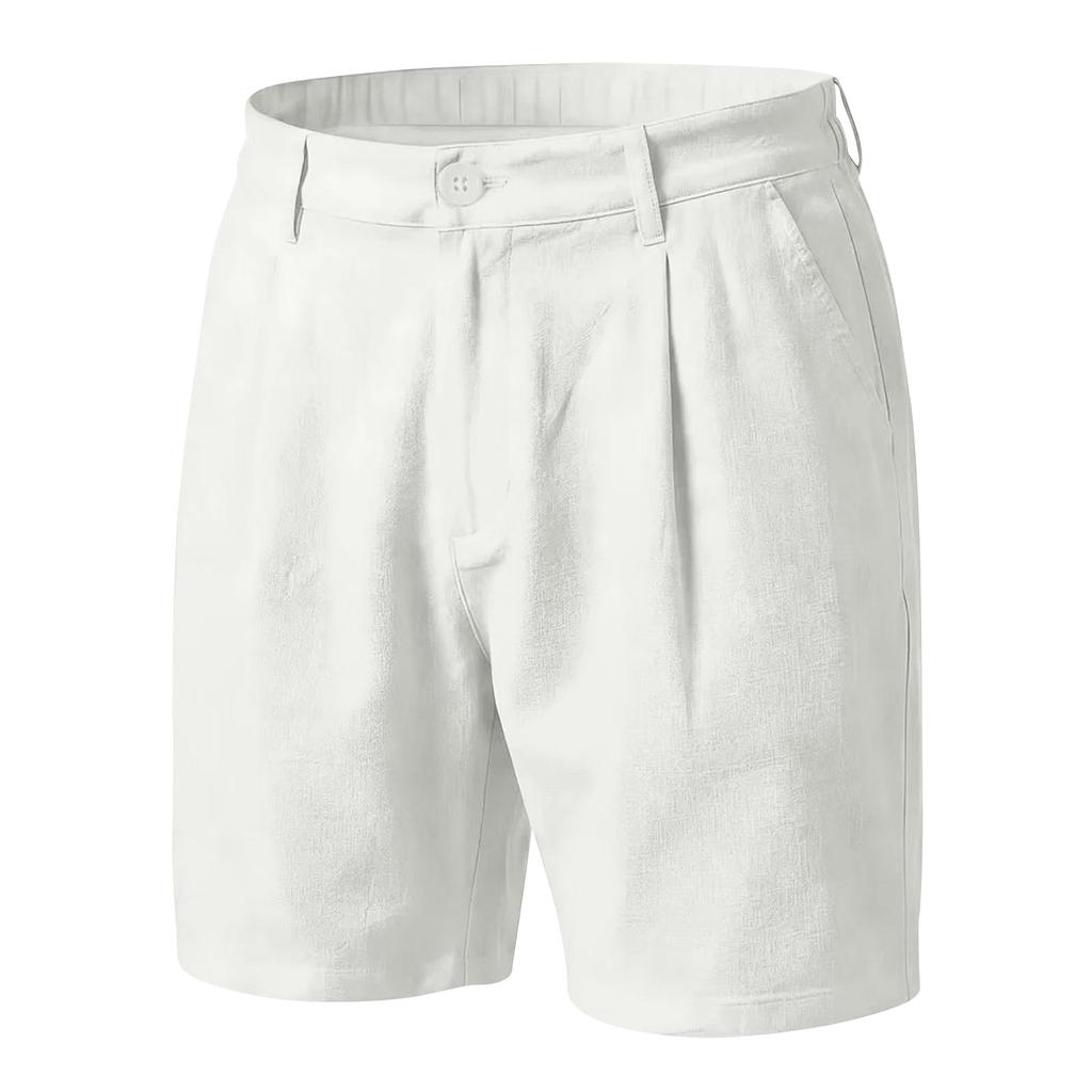 Men's Linen Casual Shorts for Summer - Lightweight Breathable Beach Vacation Shorts