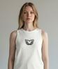 Bonseullipi Bone Heart Sleeveless Top (White)