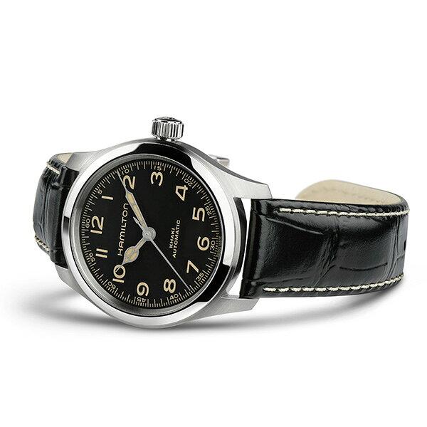 Hamilton Official Wristwatch Khaki Field Murph Auto Automatic Self-winding 38.00MM Leather Belt Black Mens Male Genuine Product Brand Watch Business