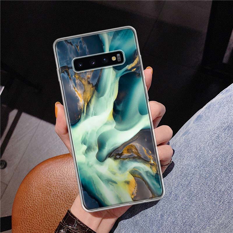Fashion Geometric Marble Cover Phone Case For Samsung Galaxy S10 Plus S20 FE S21 S22 Ultra S10E S9 S8 + S7 Edge J4 Housing Shell