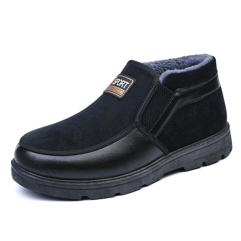 Old North cloth shoes men's cotton shoes winter high-top velvet warm dad shoes non-slip and wear-resistant thickened medium and old men's shoes